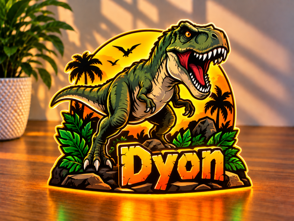 Dino LED Lamp met Naam – Kies je Dinosaurus