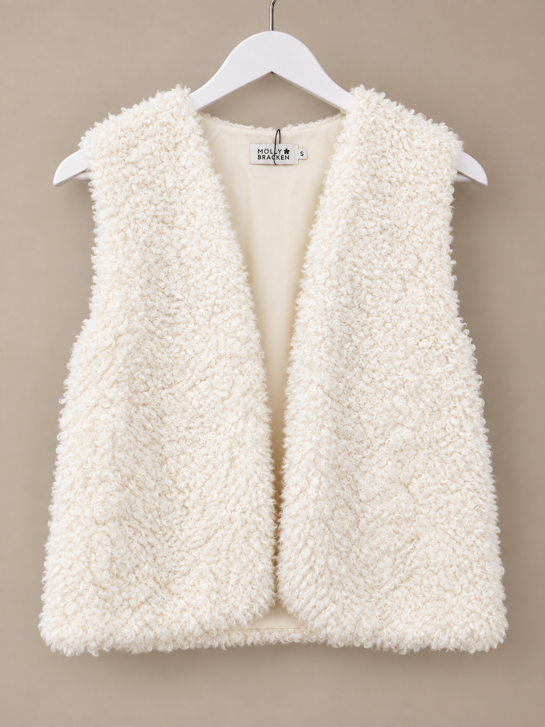 Molly Bracken Teddyweste Offwhite – ärmellose Damenweste
