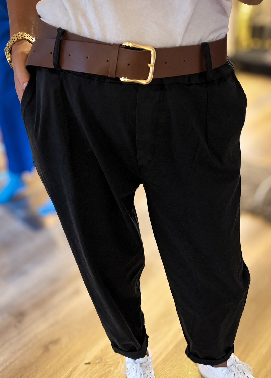 Damen Hose Schwarz – Lyocell Stretch | Onesize 36–42