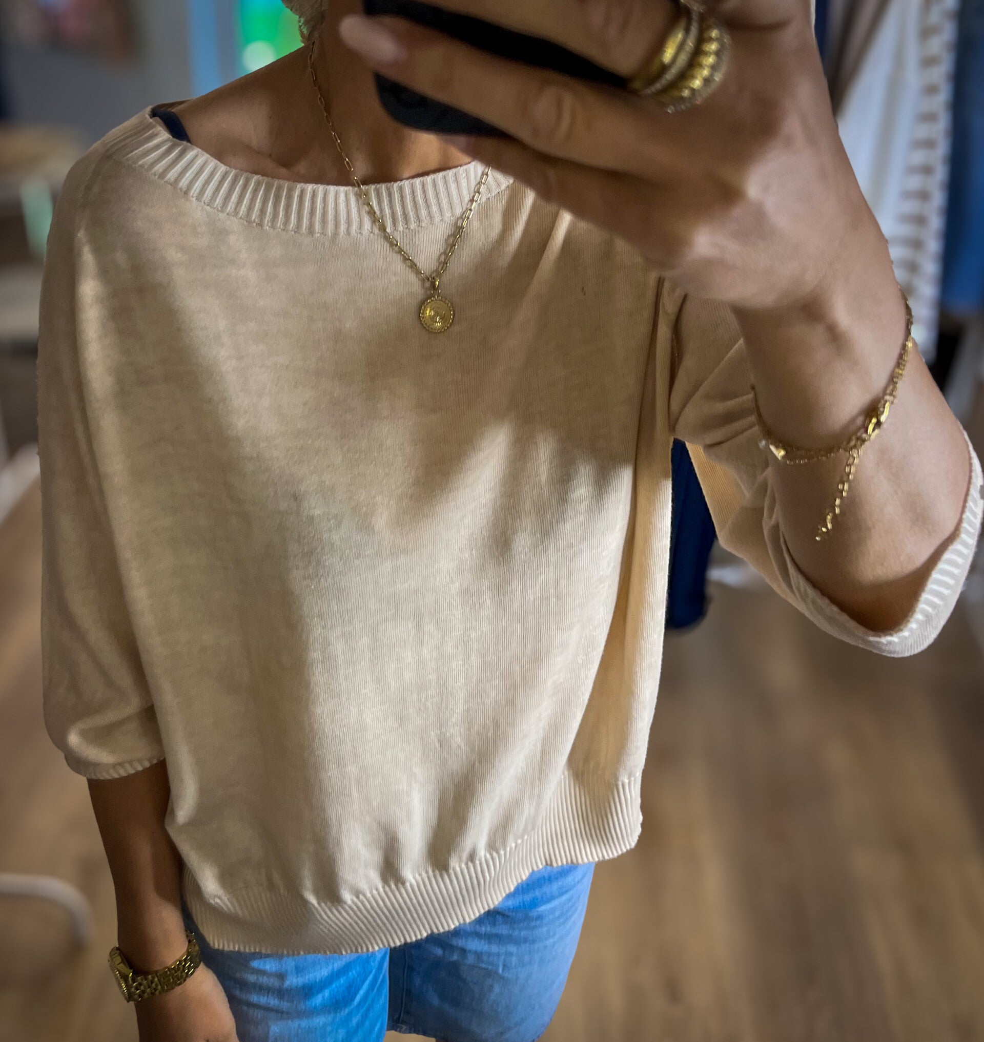 Feinstrick Pullover soft beige Susy Mix