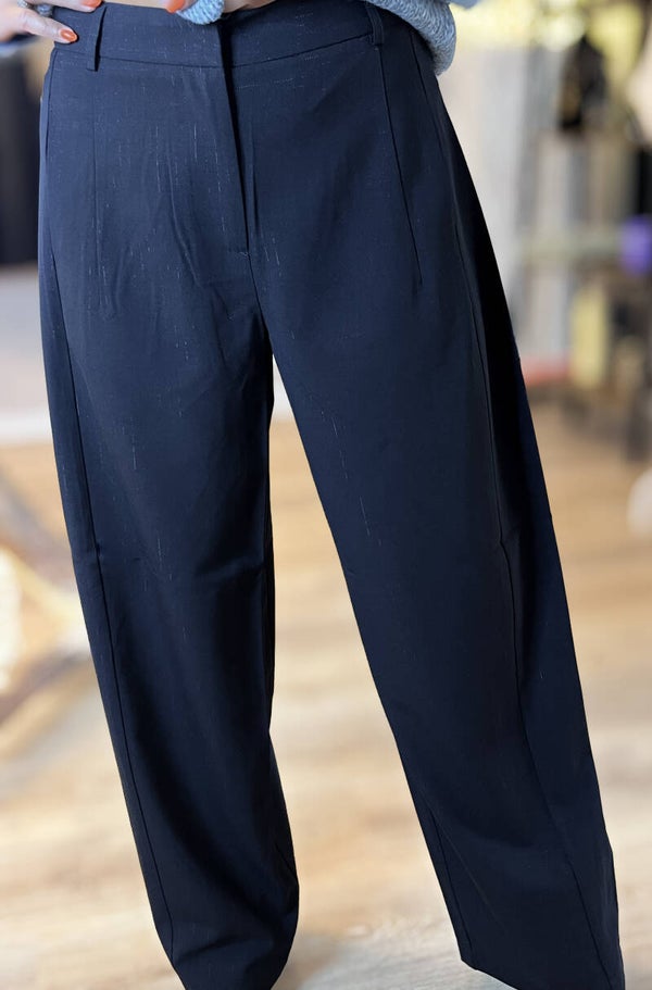 Molly Bracken Barrel Hose Damen – High Waist in Marineblau