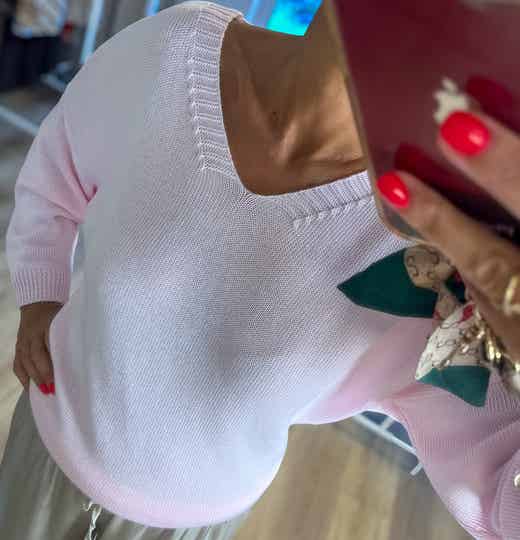 Strickpullover fein leicht rosa