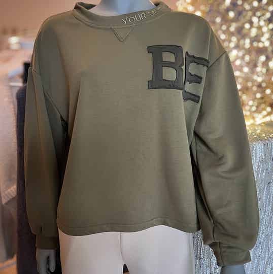 Sweatshirt Khaki / Oliv Be Yourself von Heartkiss