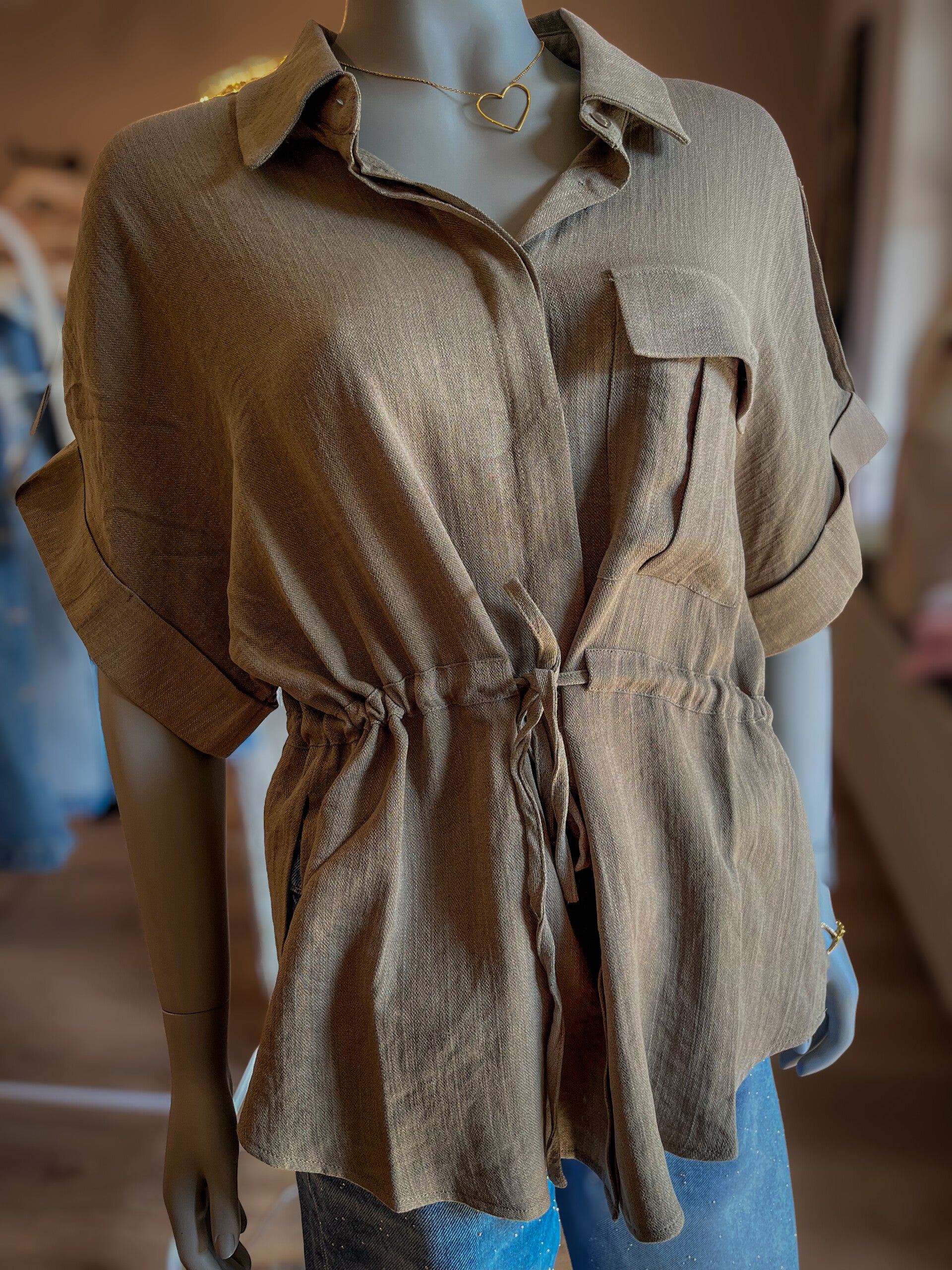 Hemd Bluse Khaki - Molly Bracken