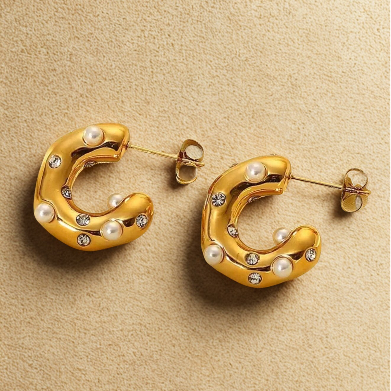 18k Gold plated small hoops