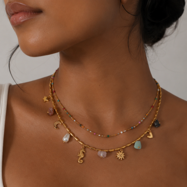 Layered gold necklace