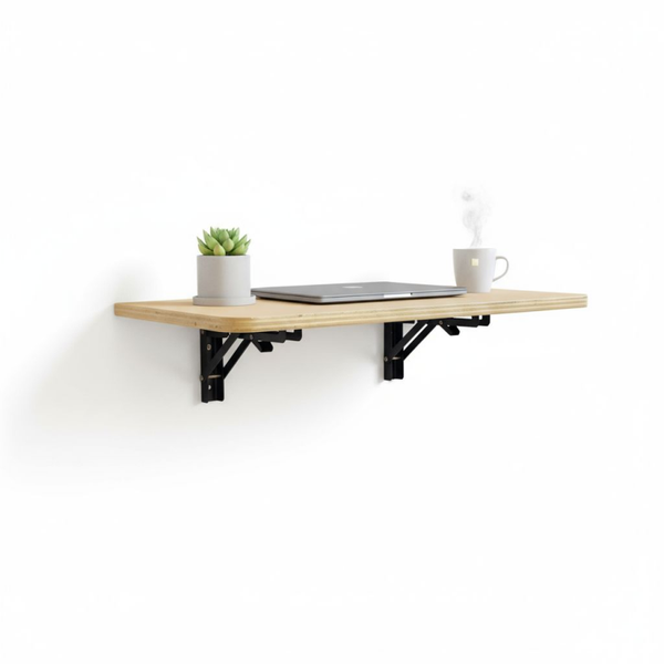 Folding Campervan Lightweight Table/Shelf, 500mm, 300mm, 15mm - Folding Brackets