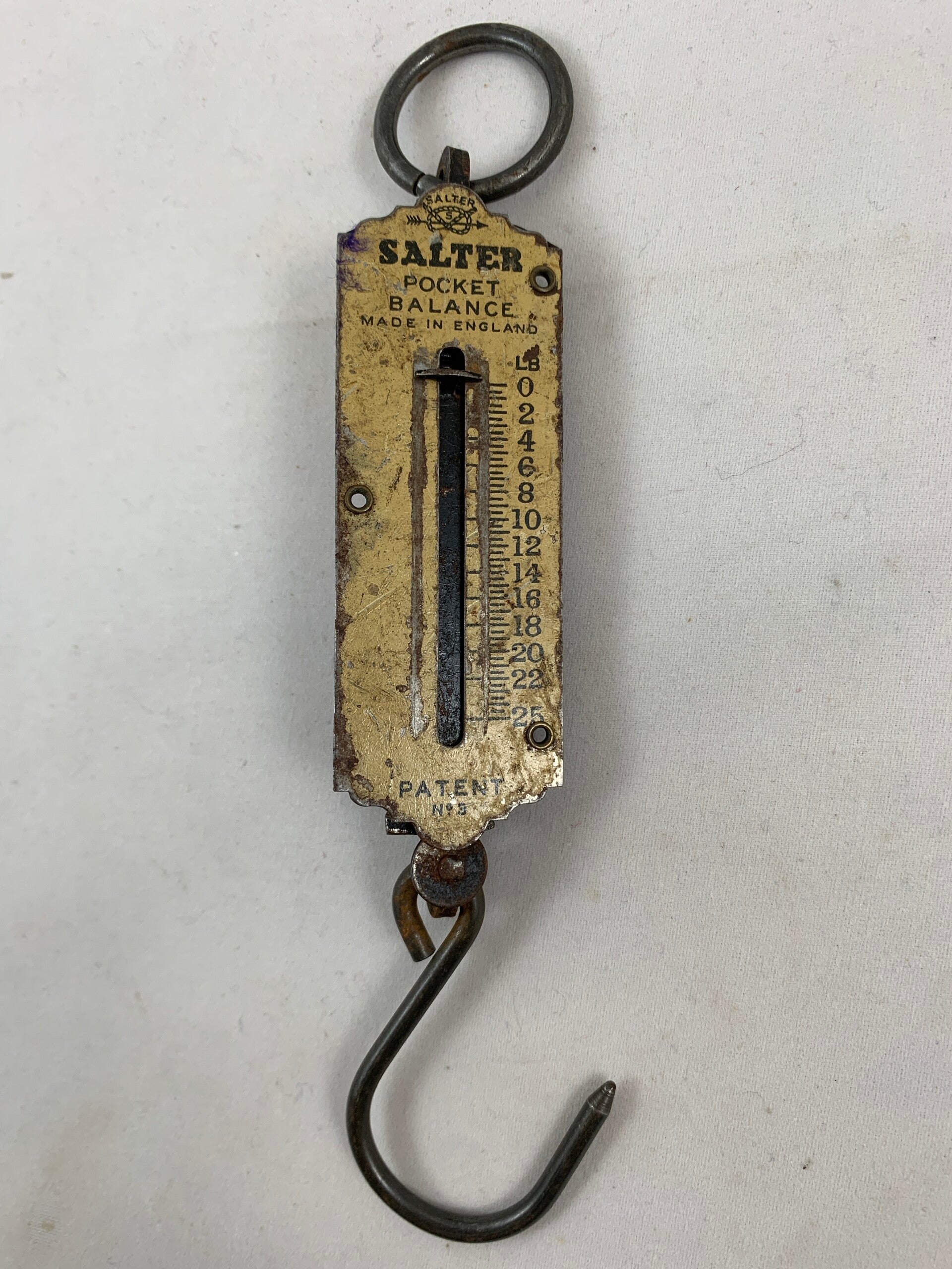 Vintage Salter Pocket Balance (Unster) uit Engeland, LB25, Patent nr. 3, jaren '20-'60