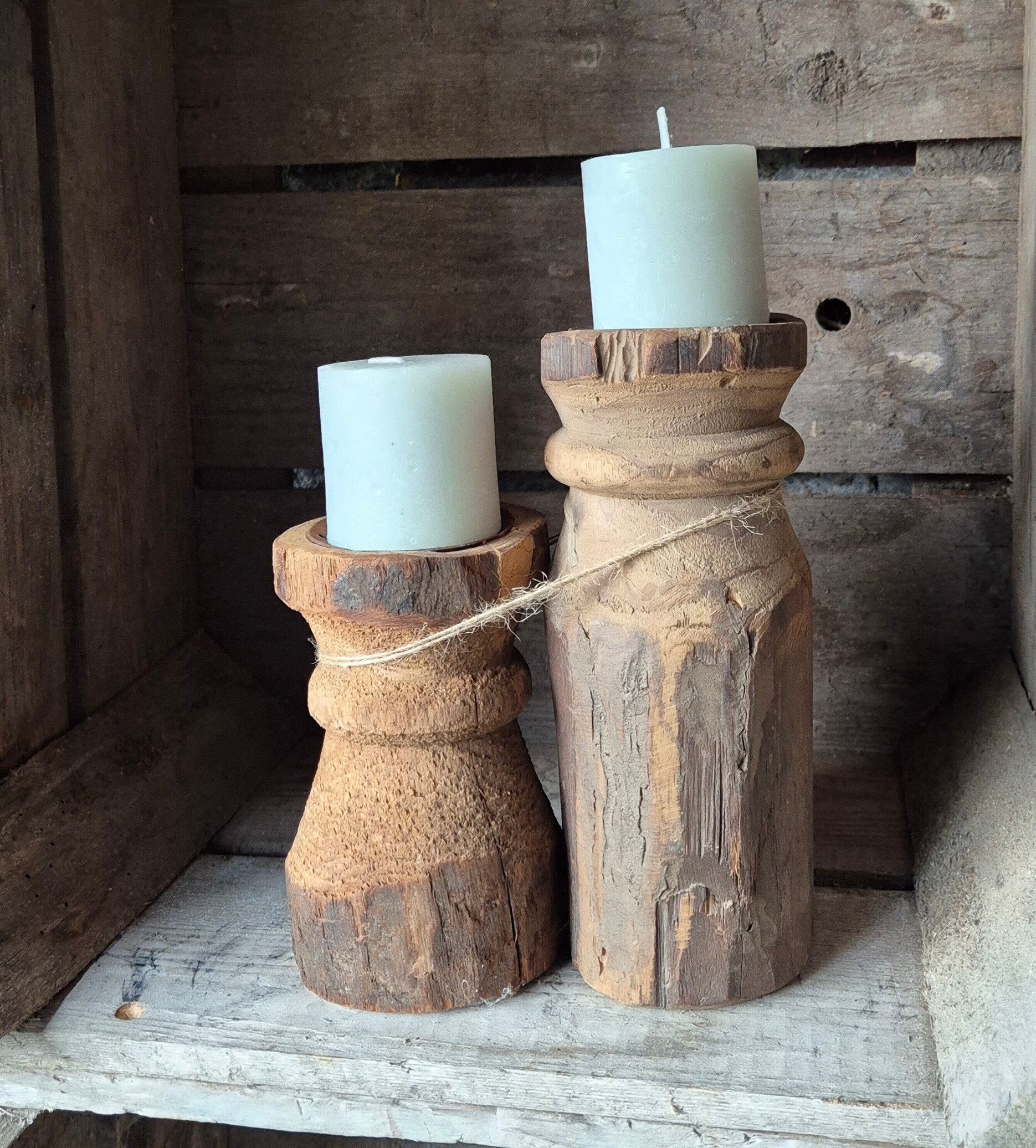 Houten kandelaars 01