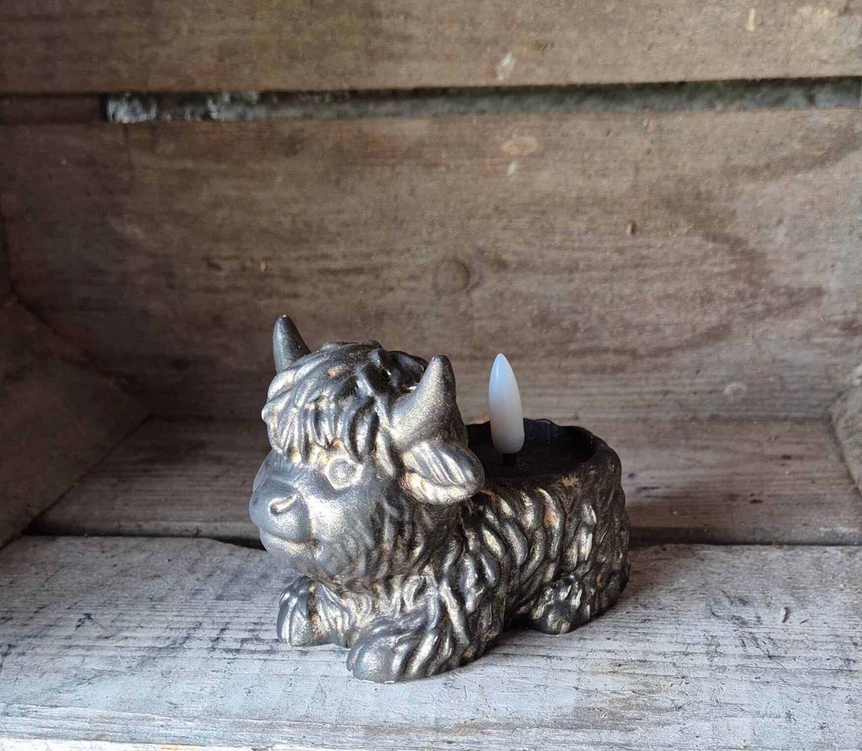 Schotse Hooglander waxinehouder