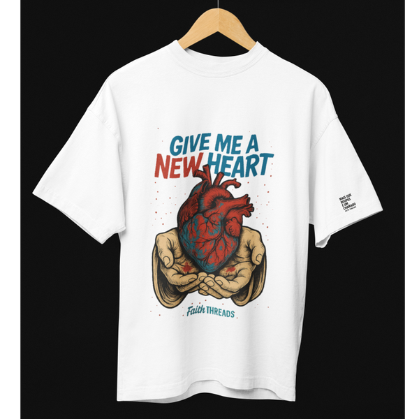 Oversized Tee “Give Me a New Heart” – Urban Faith Collection