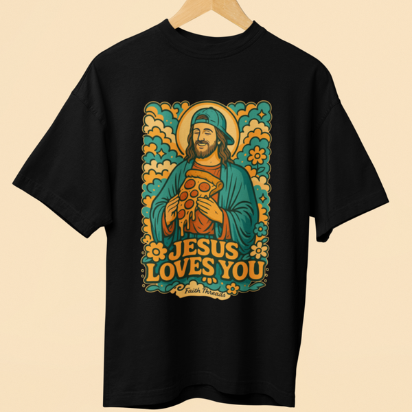 Oversized Tee “Jesus Loves You” – Urban Faith Collection
