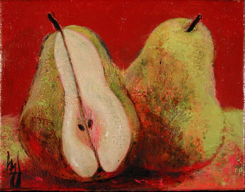 Deux poires en conversation coquine