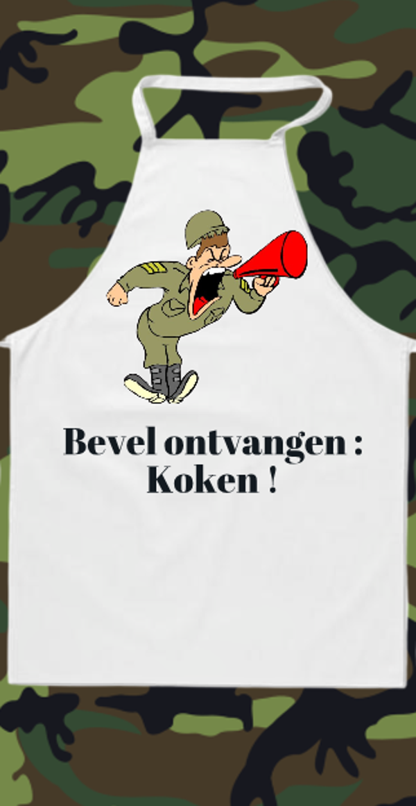 keuken schort: Militaire stijl.