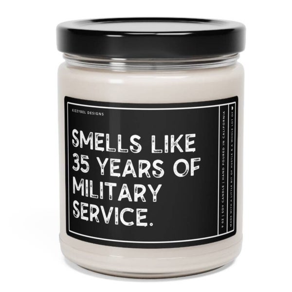 Kaars Smells like Years of military service.