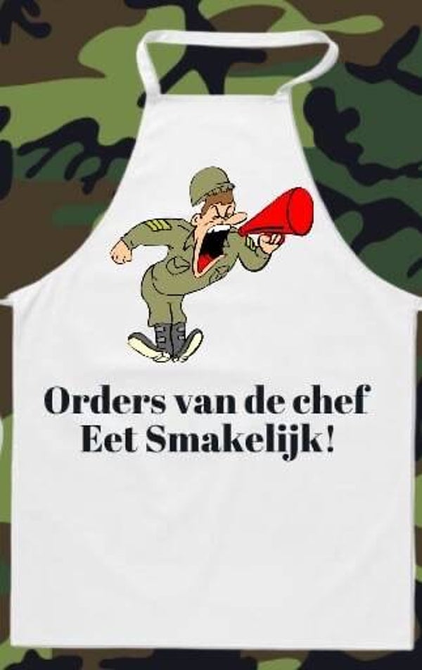 Keukenschort orders van de chef eet smakelijk