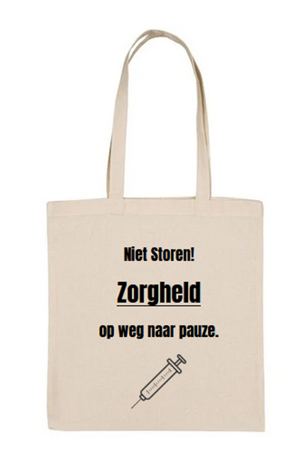 tas niet storen zorgheld op weg naar pauze