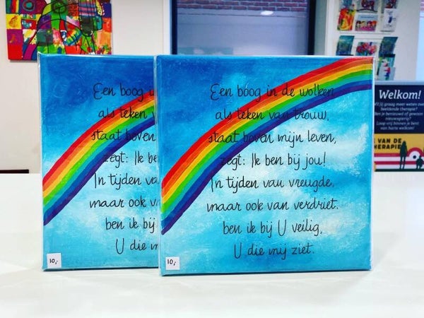 Een boog in de wolken, mini schilderij