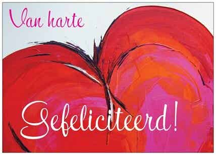 Van harte gefeliciteerd (roze hart)