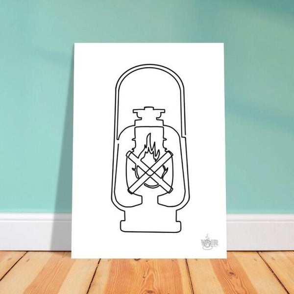 Lantern One Line Art Print