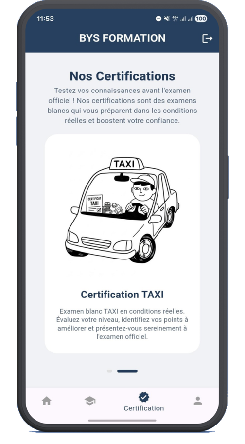 Application BYS Formation : examens blancs et QCM d'entraînement
