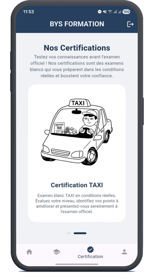 Application BYS Formation : examens blancs et QCM d'entraînement