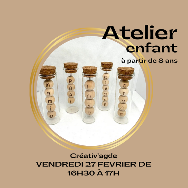 Atelier enfants du vendredi 27 février 2026 de 16h30 à 17h