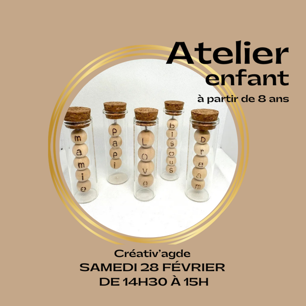 Atelier enfants du samedi 28 février 2026 de 14h30 à 15h