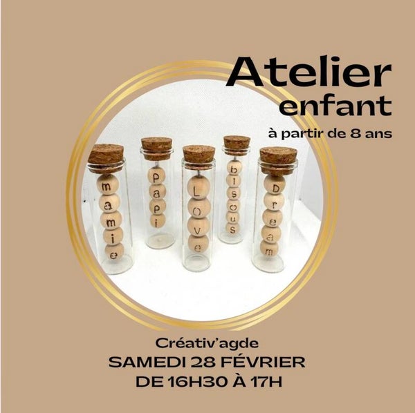 Atelier enfants du samedi 28 février 2026 de 16h30 à 17h