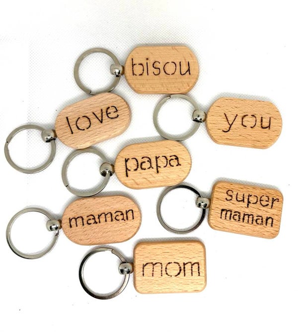 Porte-clés à message (rectangle épais)