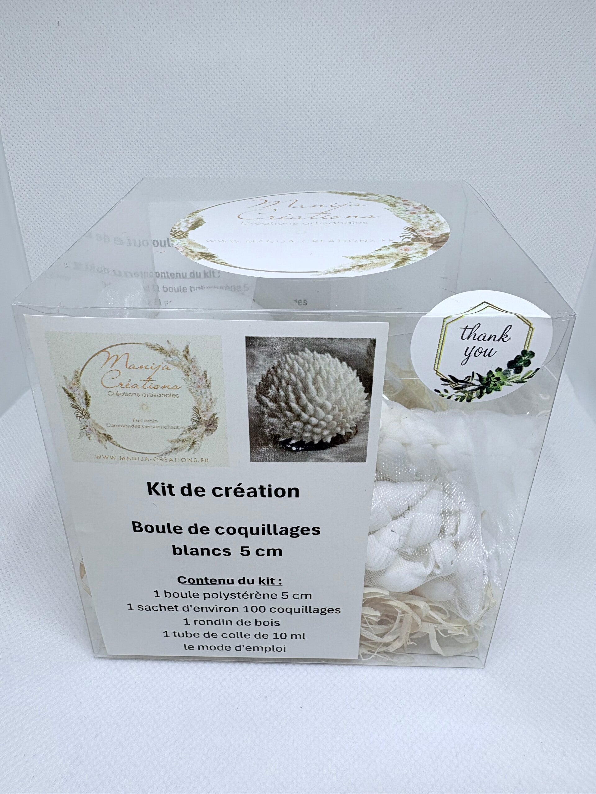 Kit boule de coquillages blanc M