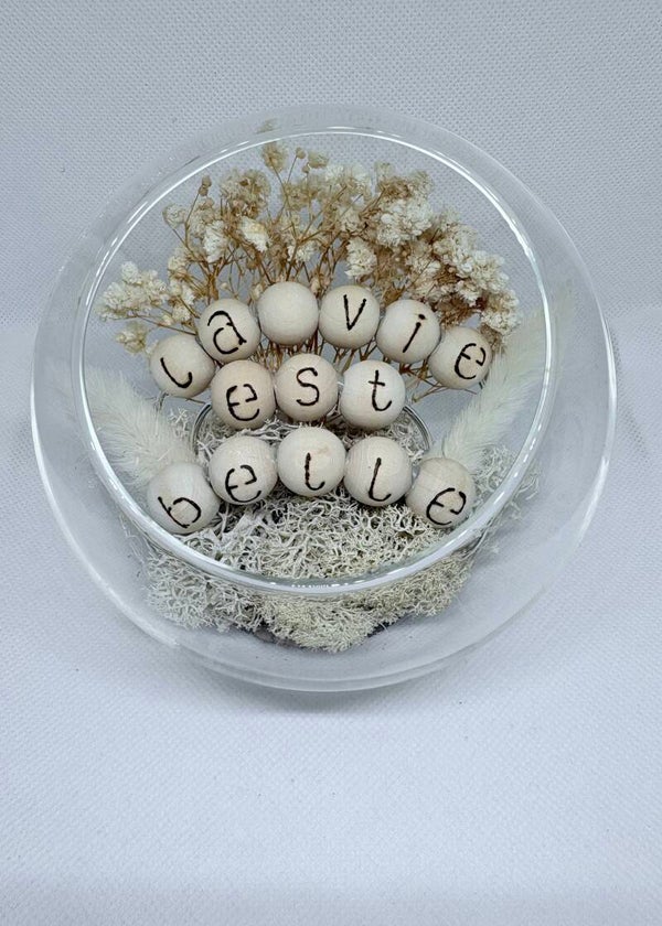 Sphère ouverte L avec message