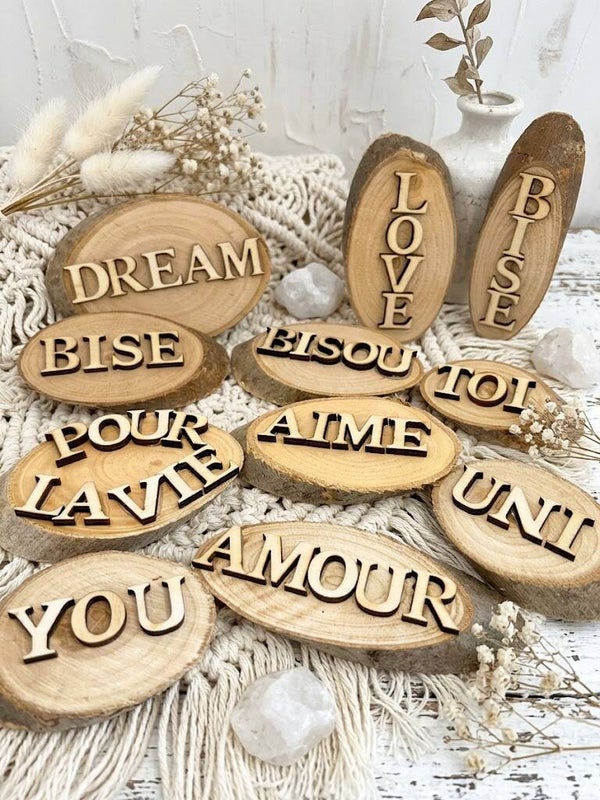 Galets à messages (Lettres en bois)