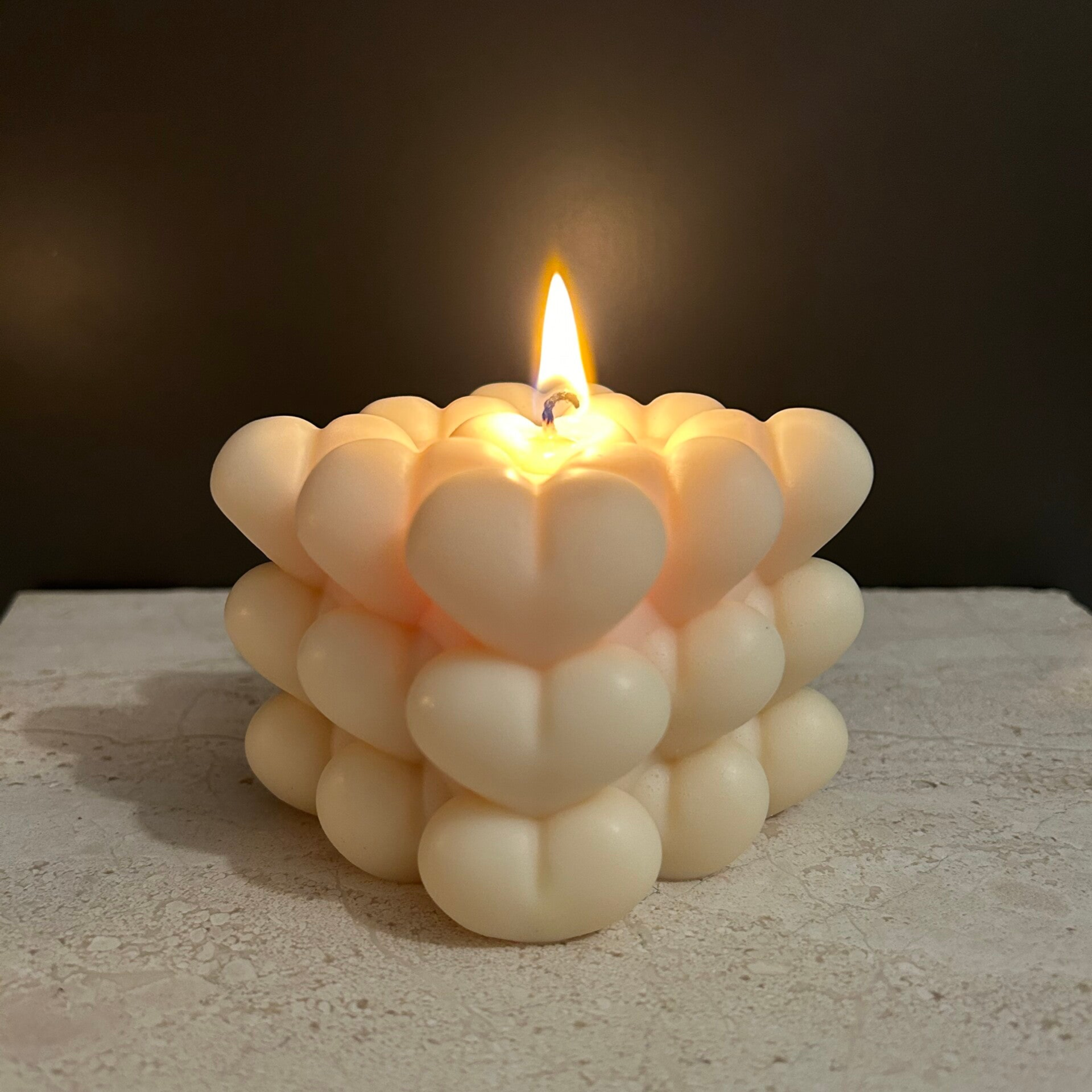Bubble Heart kaars L