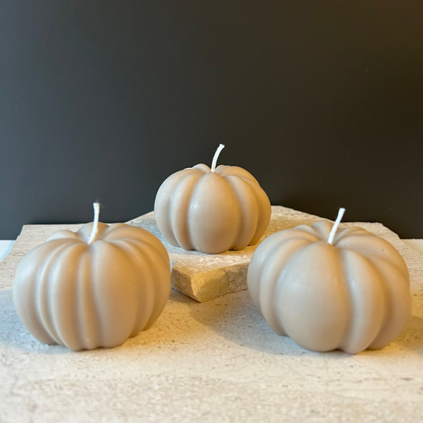 Pumpkin kaarsenset Taupe 3 delig