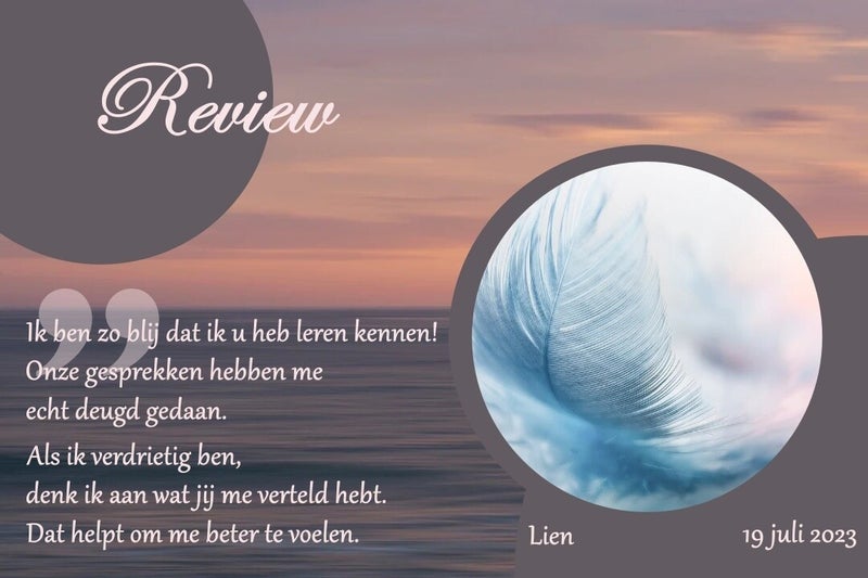 Review van iemand die zich beter voelde na veel verdriet