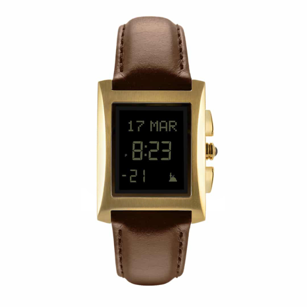 AL FAJR Classic Leather Watch WL-08L Gold with Brown Strap