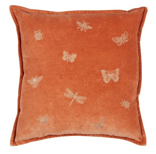 Sierkussen oranje libelle