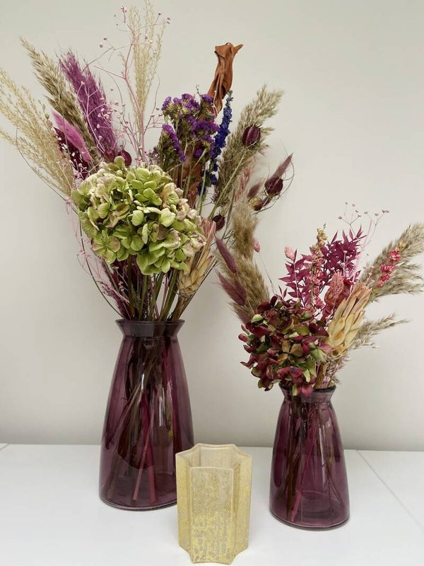 Aubergine glazen vaas