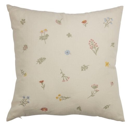 Sierkussen beige bloemen