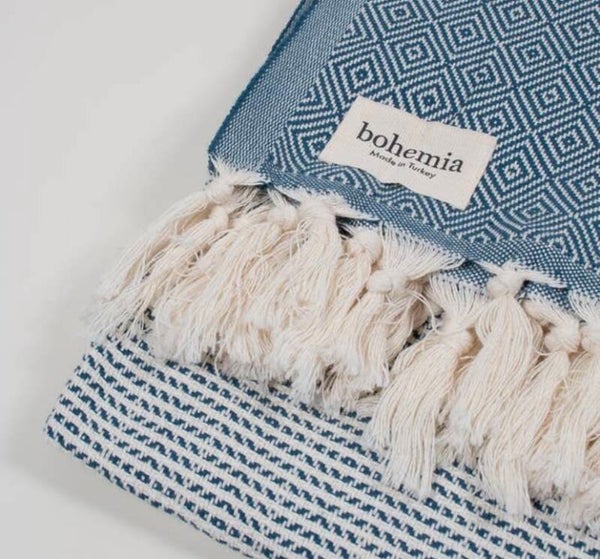 Nordic Dot Hamamdoek - indigoblauw