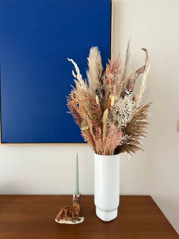 Witte keramieken vaas hoog