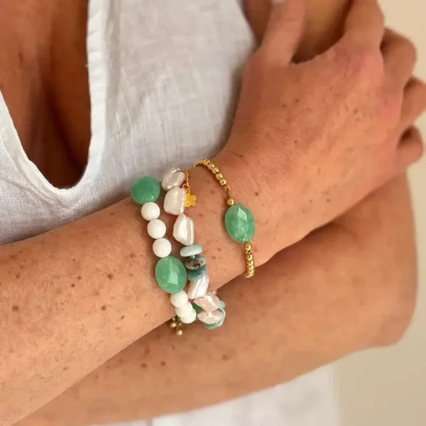 Armband smaragdgroene Chrysopraassteen