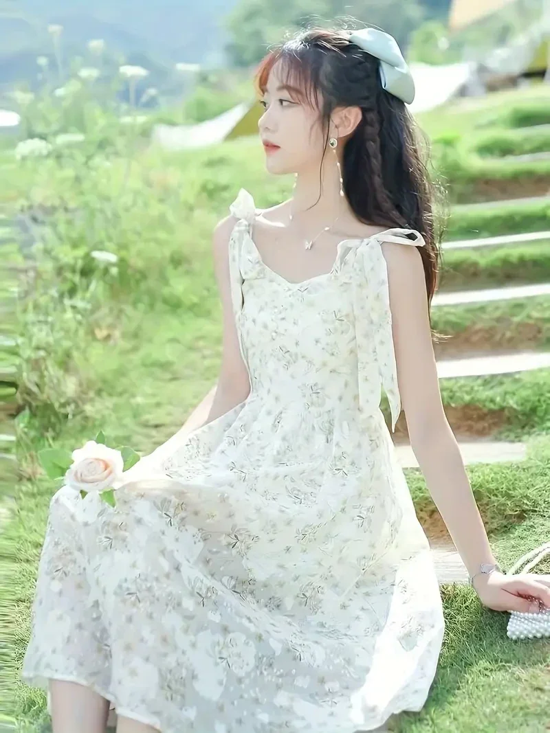 Blumenmuster A-Linien-Kleid