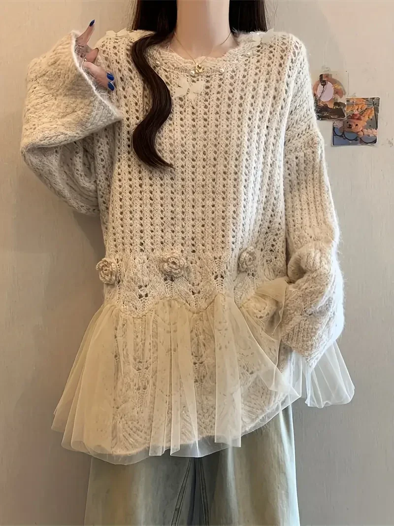 Eleganter Damen-Pullover mit Schmetterlingsärmeln