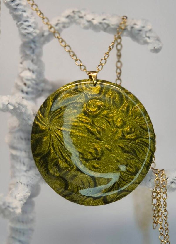 Colgante Luna maxi OTOÑO verde oliva