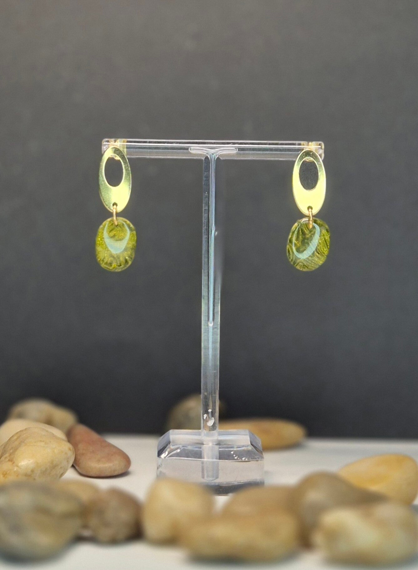 coqueta engarzada OTOÑO verde oliva