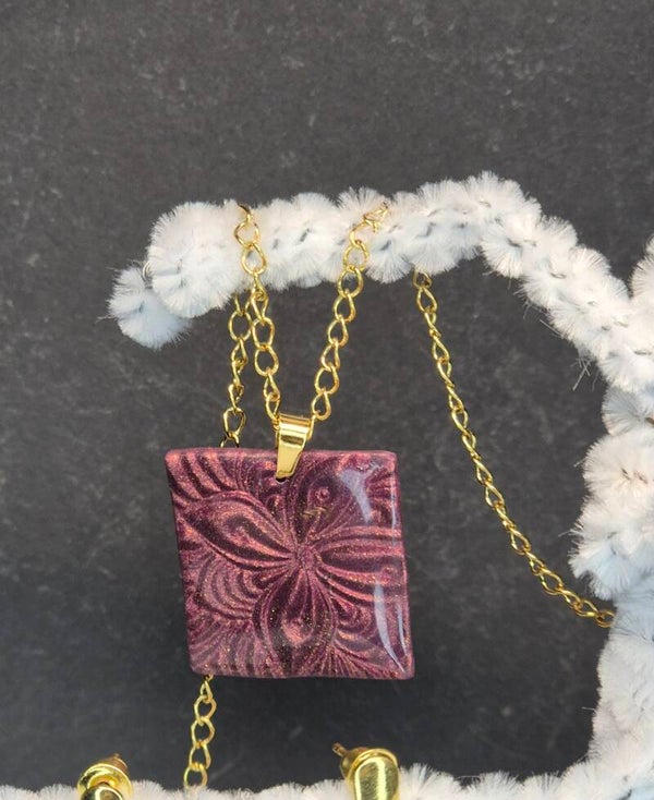 Colgante Quáter midi OTOÑO granate