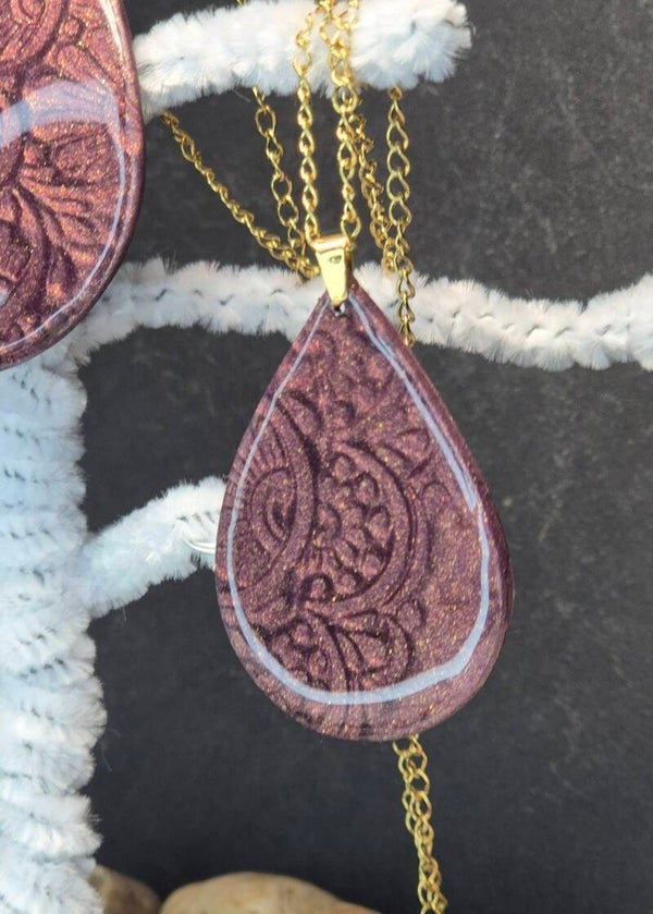 Colgante Alegría midi OTOÑO granate