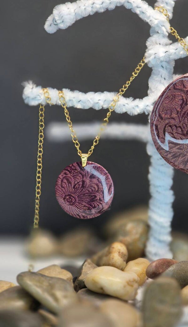 Colgante Luna OTOÑO granate